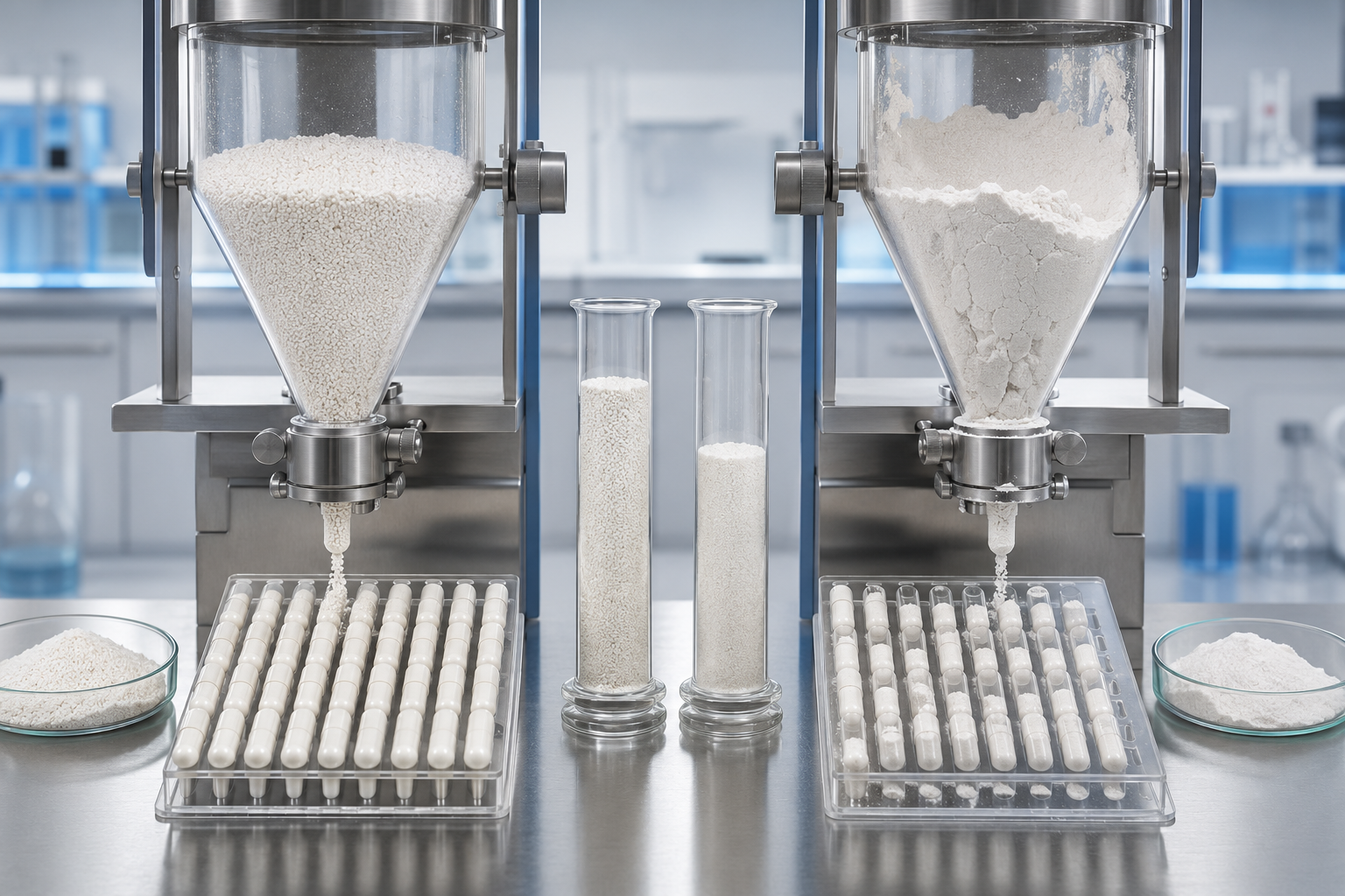Bulk Density and Powder Flowability in Capsule Filling