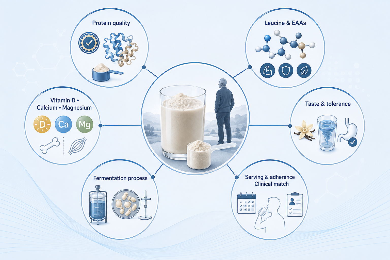 Healthy-Aging Protein Formulation Factors