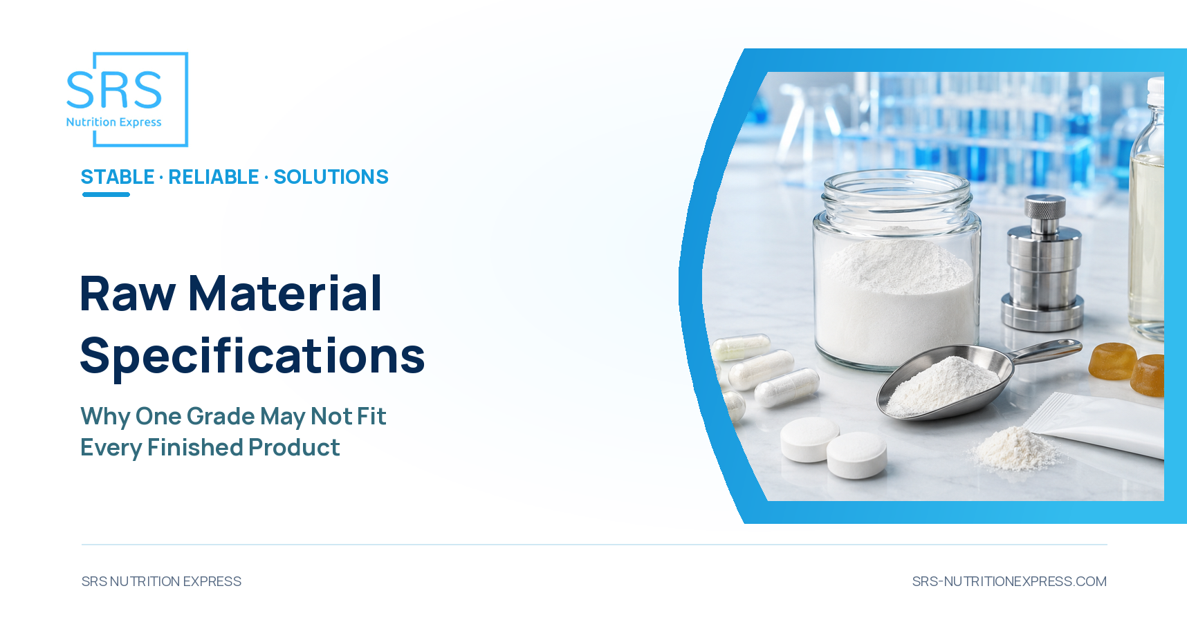 Raw Material Specifications for Different Finished Products