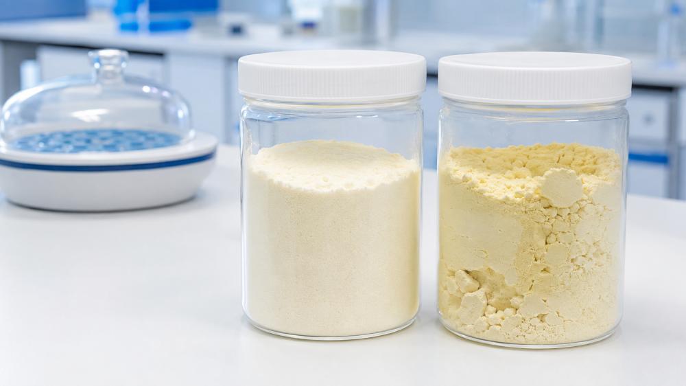 Whey Protein Storage Caking and Yellowing